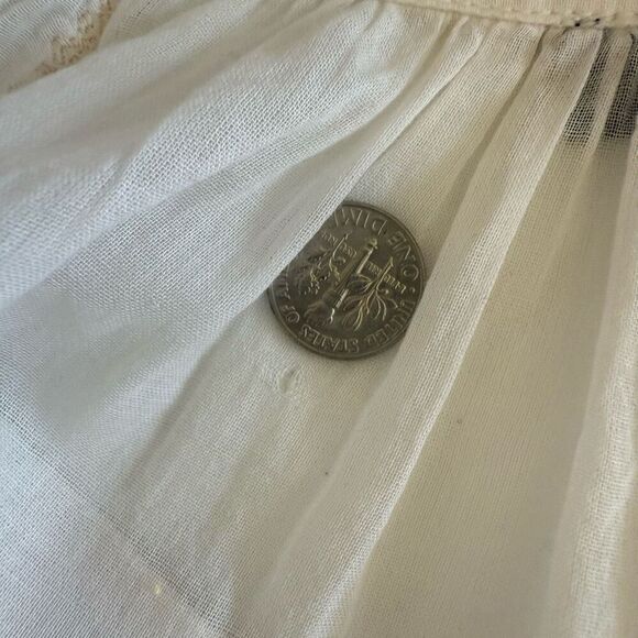 Paige Ava Semi Sheer Ivory Embroidered Blouse Sz M Boho, Cottagecore, Festival - Picture 8 of 16